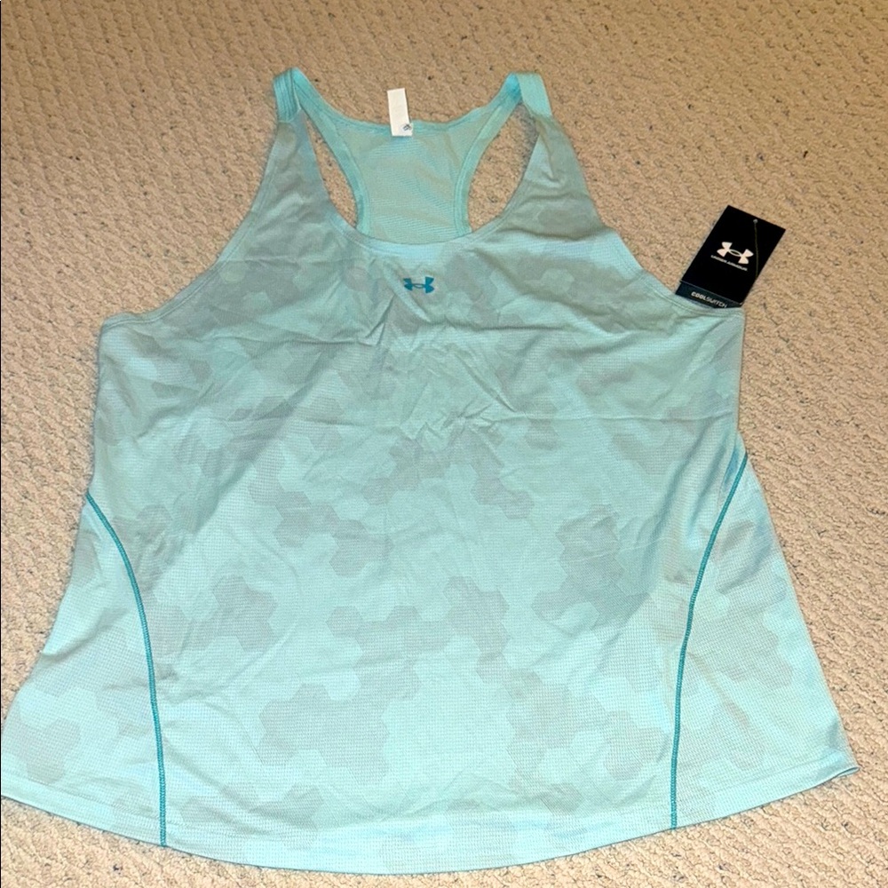 Under Armour Light Green Blue & Light Grey Camo Print Cool Switch Tank Top